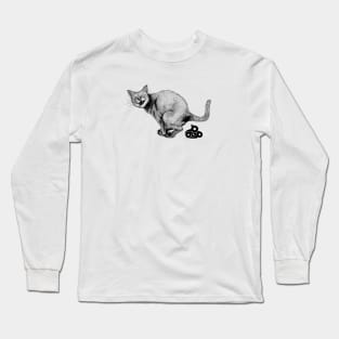 Pooping Kitty Long Sleeve T-Shirt